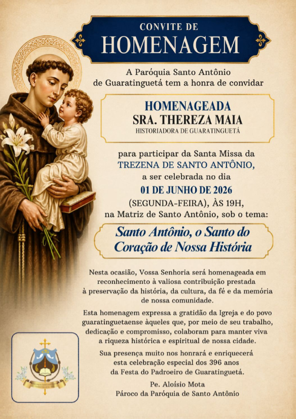 Homenagem a Thereza Maia: Celebração da História de Guaratinguetá e Lançamento do Livro sobre Padre Bindão